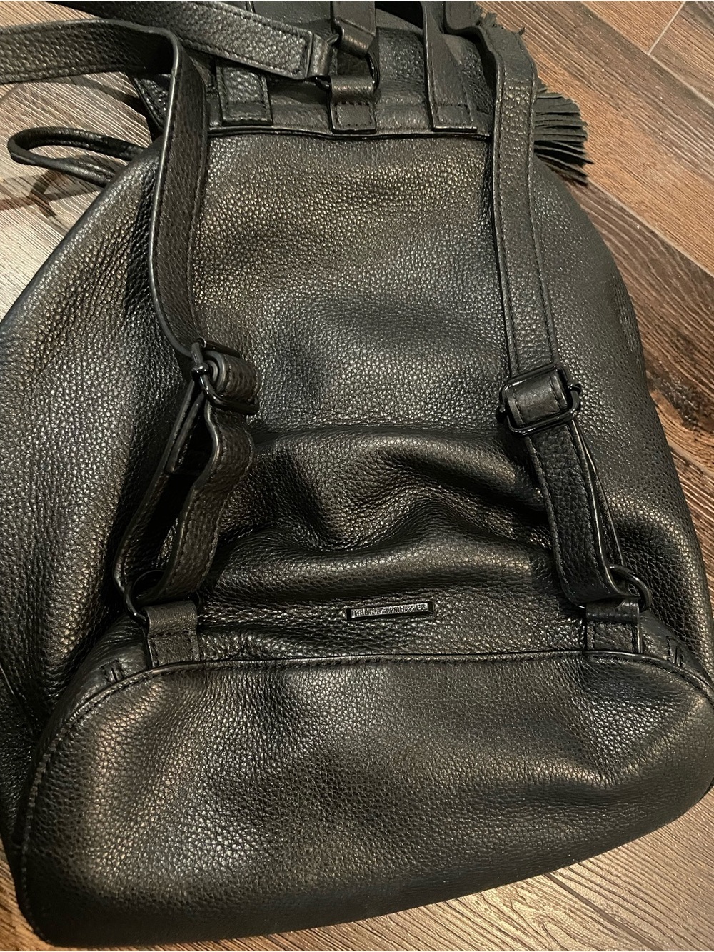 Rebecca Minkoff Moto 100% Genuine Pebbled Leather Backpack Bohemian in Black - Picture 10 of 14